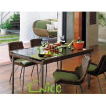 DS-(234) rattan indoor furniture modern square rattan indoor dining table
